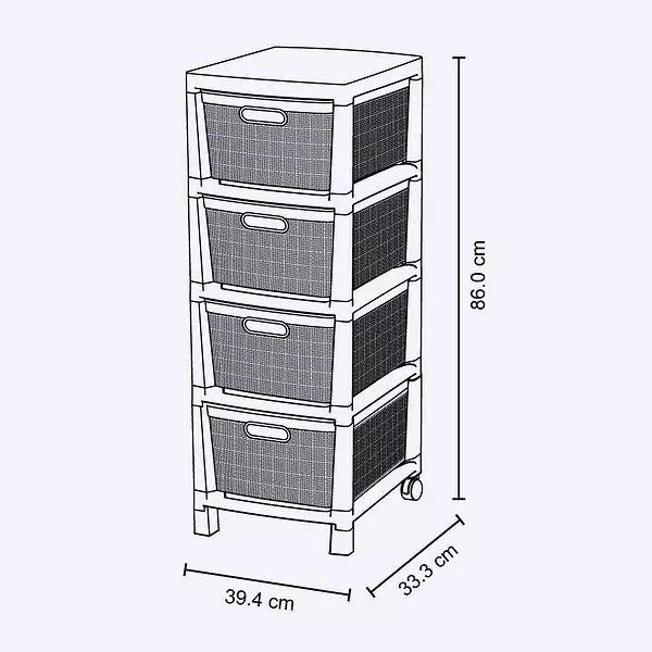 Cajonero Rimax Fique 4 Gavetas Mocca