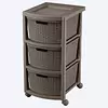 Cajonero Rimax Apariencia Rattan 3 Gavetas Altas Mocca