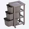 Cajonero Rimax Apariencia Rattan 3 Gavetas Altas Mocca