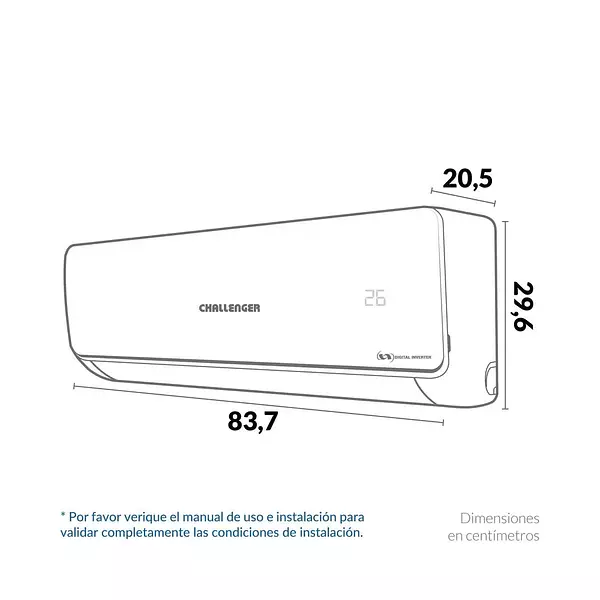 Aire Acondicionado Split Challenger 12000 A 220 Inv Ac12k
