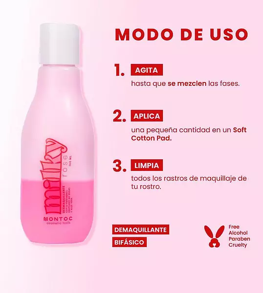 Desmaquillante Bifasico Milky Rose Montoc