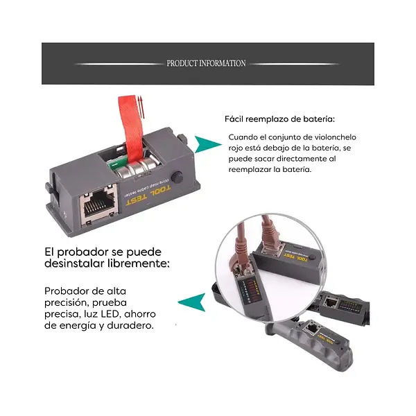 Tester Ponchadora Cable Rj45