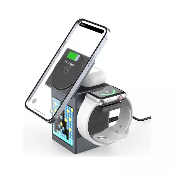 Cargador Inalámbrico Magnético 3 En 1 Con Altavoz Bluetooth