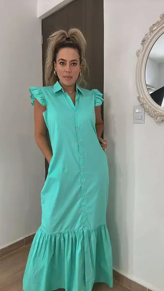 Vestido Largo Verde Menta – Dulzura Y Estilo Atemporal