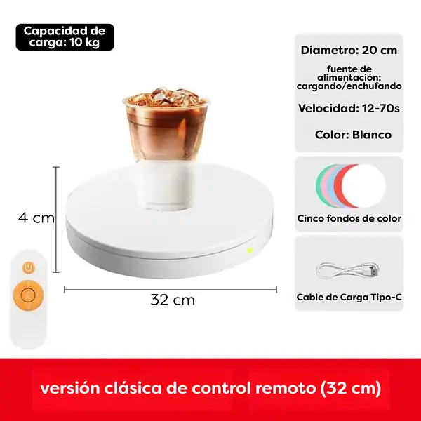 Base Giratoria 360 Con Control De 32 Centimetros