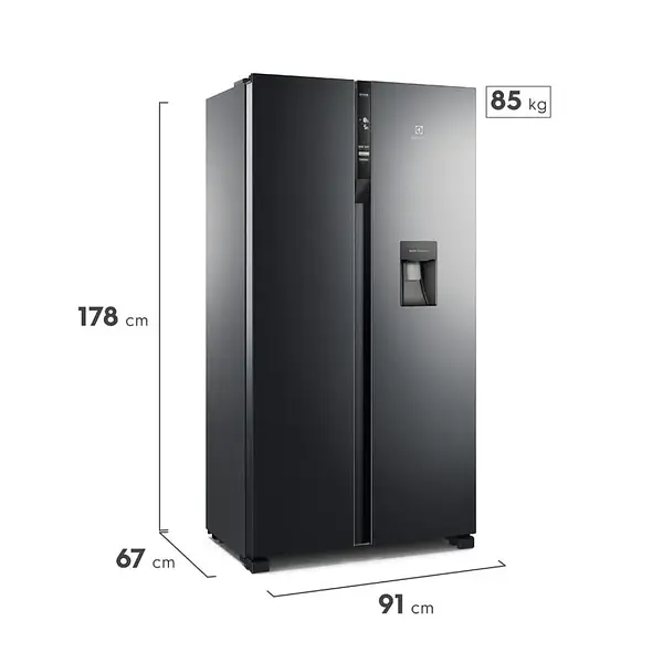 Nevecón Electrolux Side By Side No Frost 529l Inverter Negro