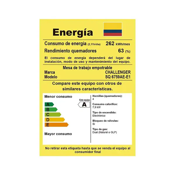 Estufa Challenger De Empotrar 5 Puestos Sq 6792 Ae