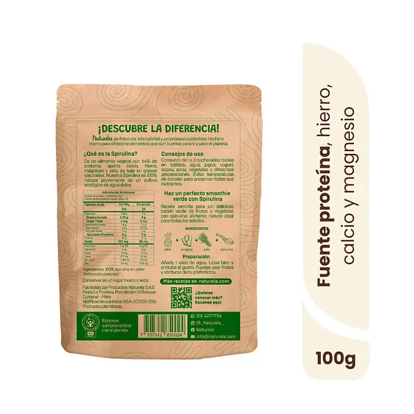 Spirulina / Espirulina Polvo | 100 Grs