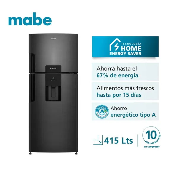 Nevera Mabe No Frost 415 L Brutos Black Steel