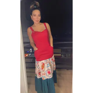 Vestido Rojo - Pisos Estampados