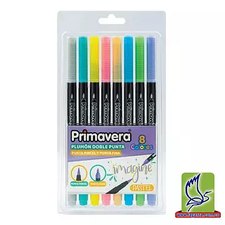 Plumón Pastel Doble Punta Punta Pincel