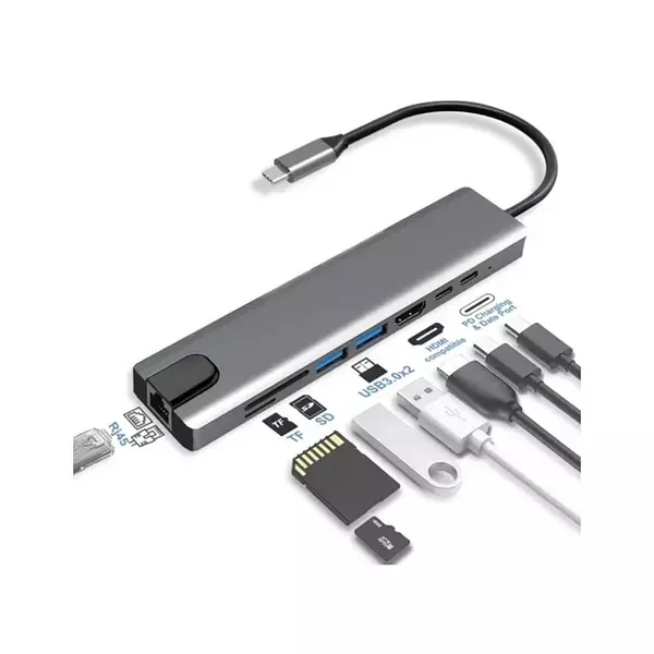 Adaptador Hub Tipo C Multipuerto 8 En 1